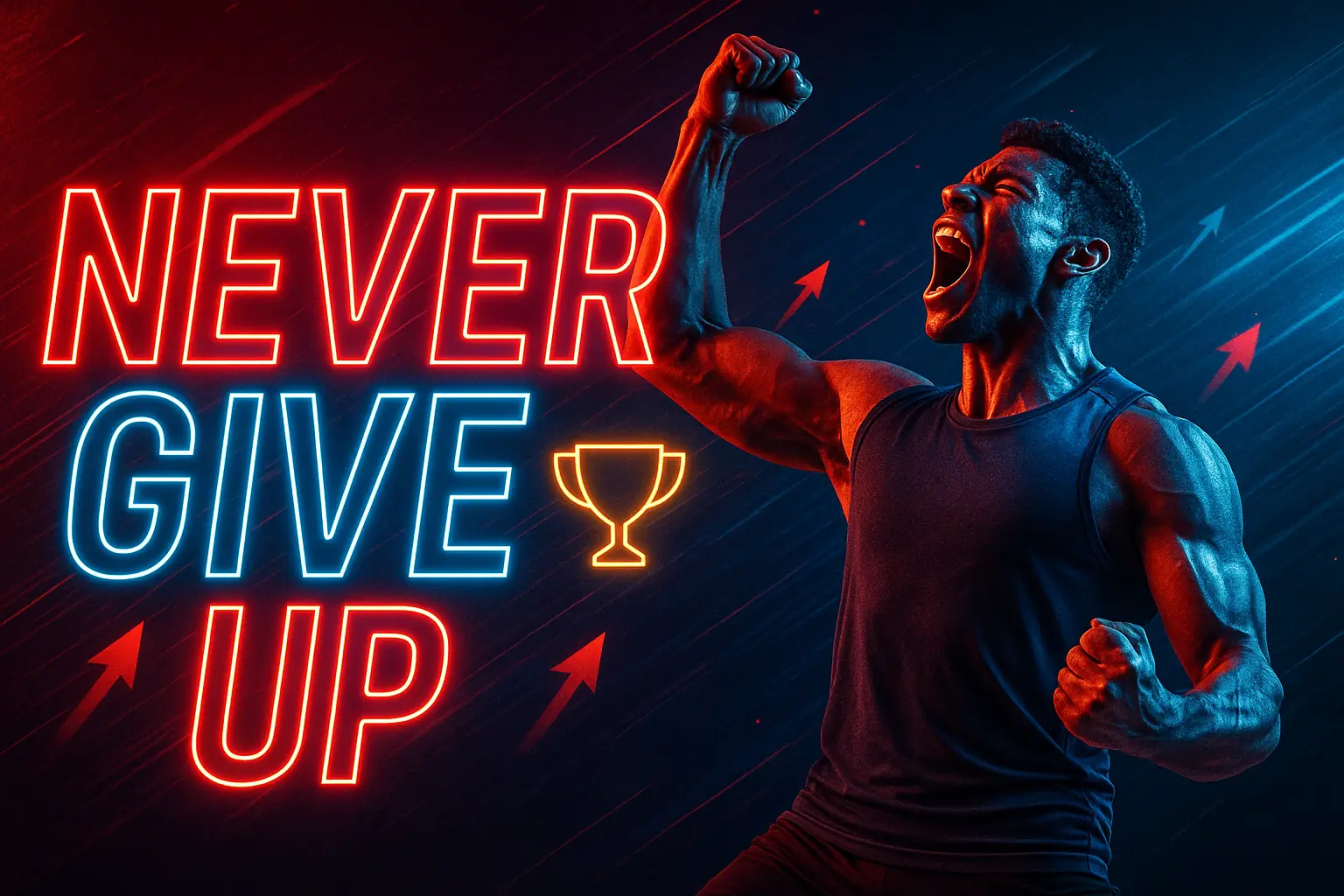 Motivational YouTube Thumbnail template with peaceful landscape and inspiring text