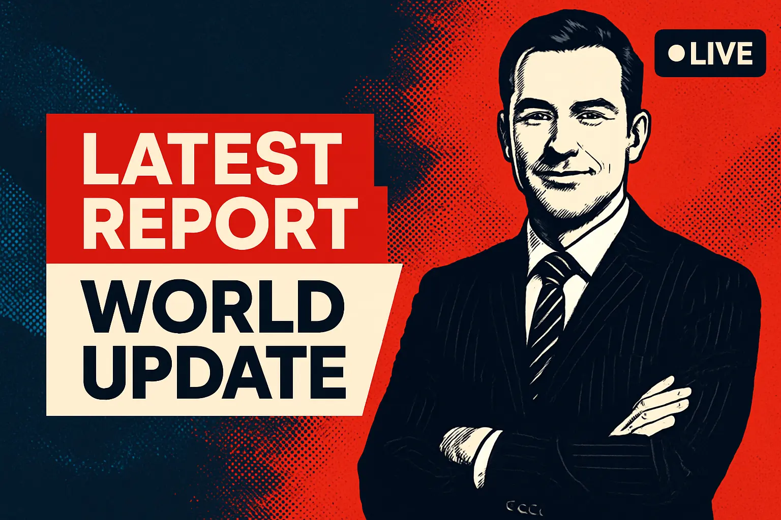 News YouTube Thumbnail template with anchor and bold headline