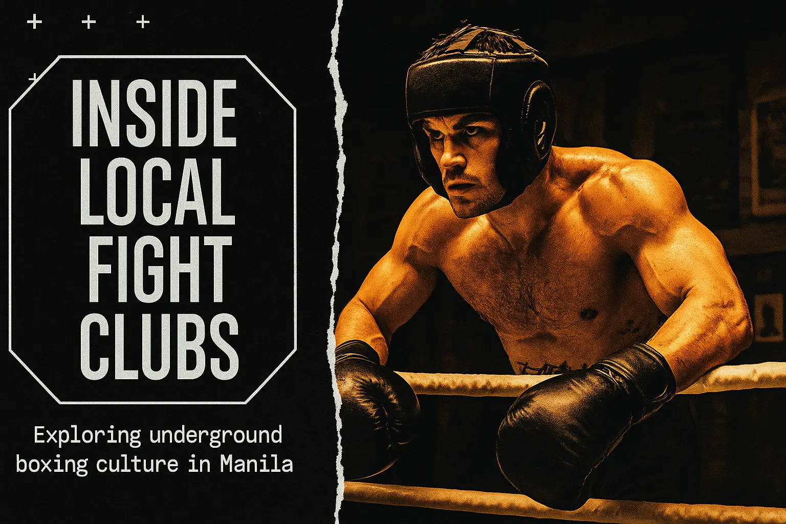 News YouTube Thumbnail template featuring gritty boxing scene