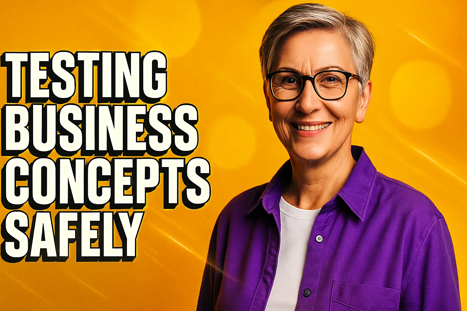News YouTube Thumbnail template featuring a confident entrepreneur with a yellow background.