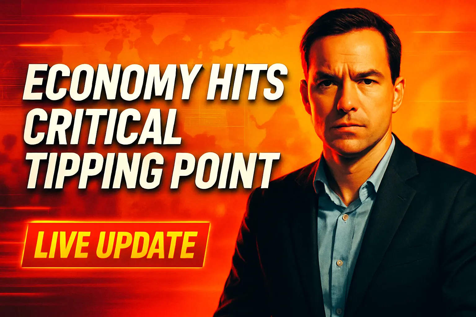 News YouTube Thumbnail template with anchor and urgent headline
