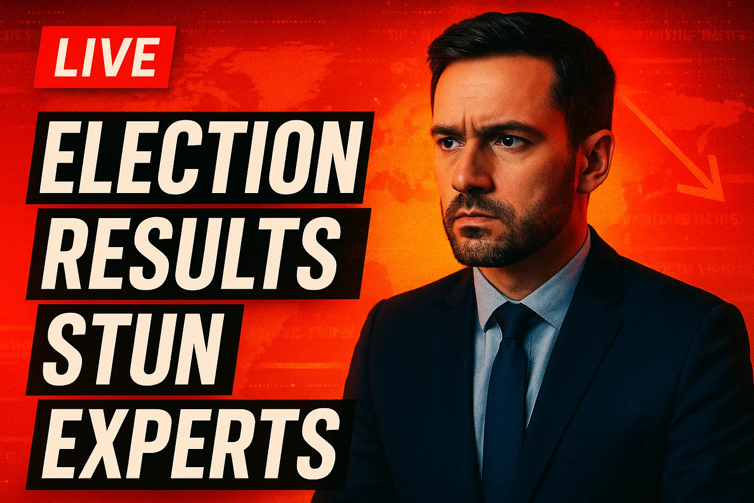 News YouTube Thumbnail template with anchor and urgent headline