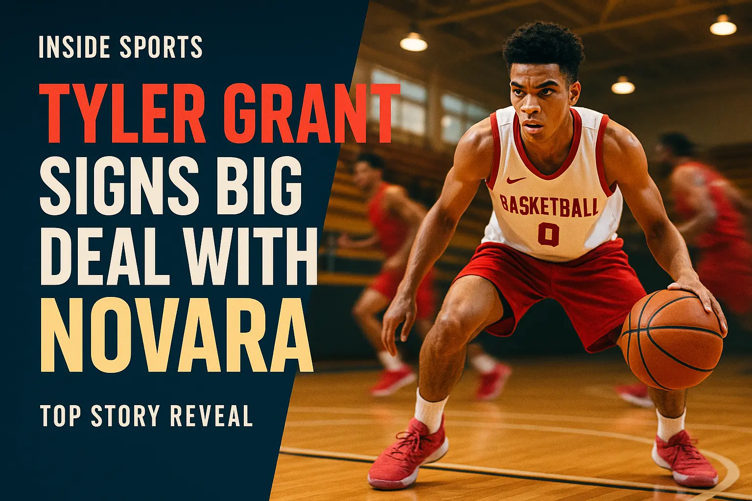 Basketball player News YouTube Thumbnail template with bold headline