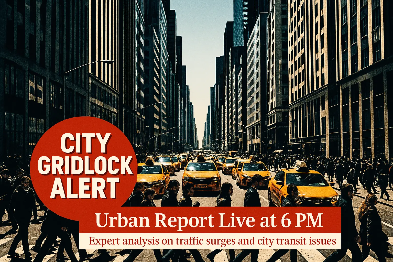 News YouTube Thumbnail template with busy city street and traffic alert