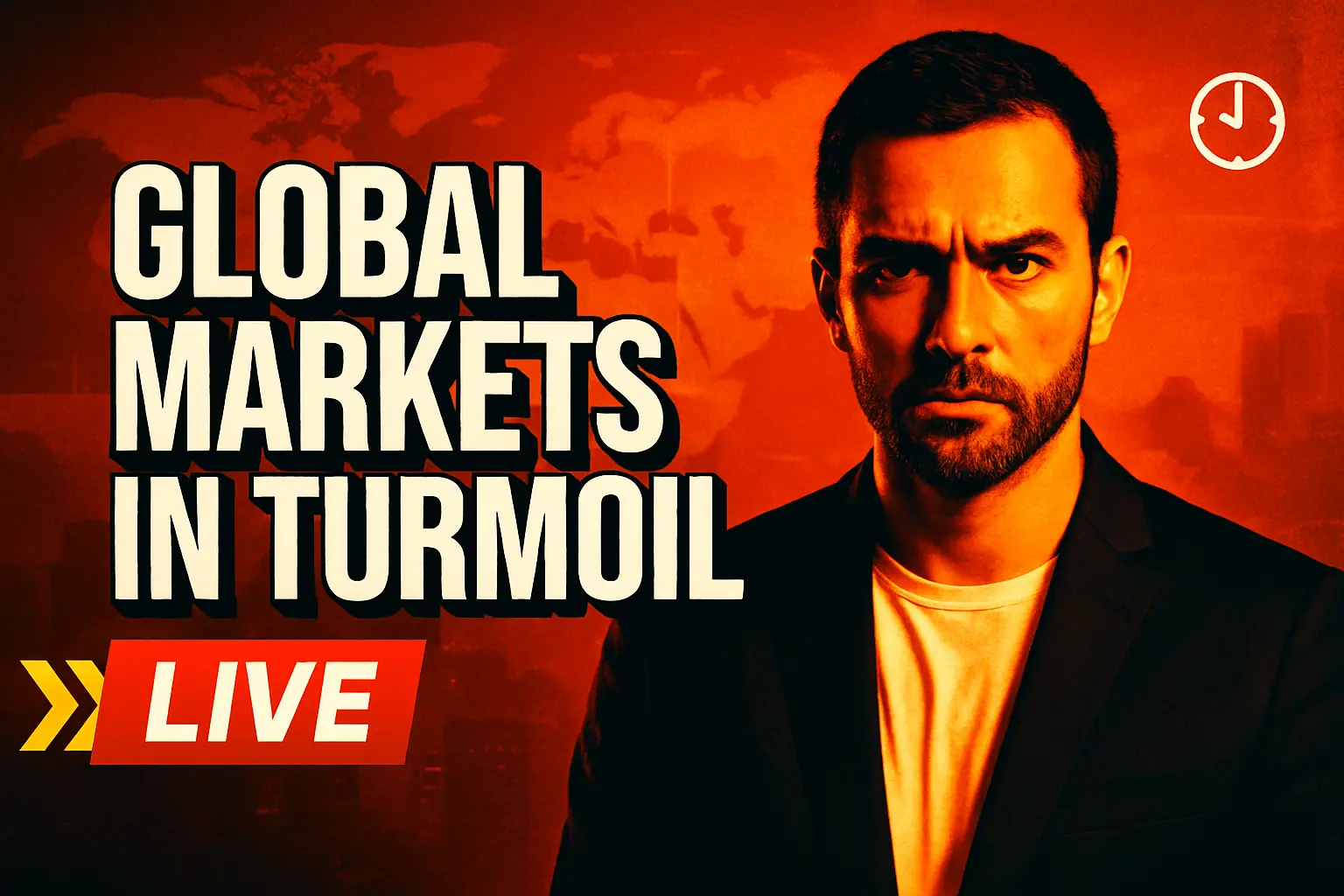 News YouTube Thumbnail template with urgent headline and host