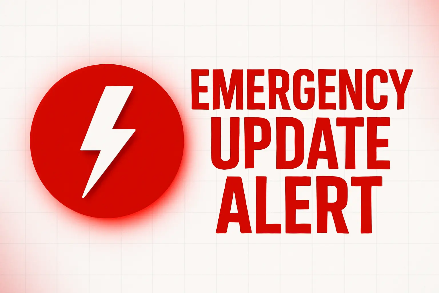 News YouTube Thumbnail template with bold red icon and urgent headline