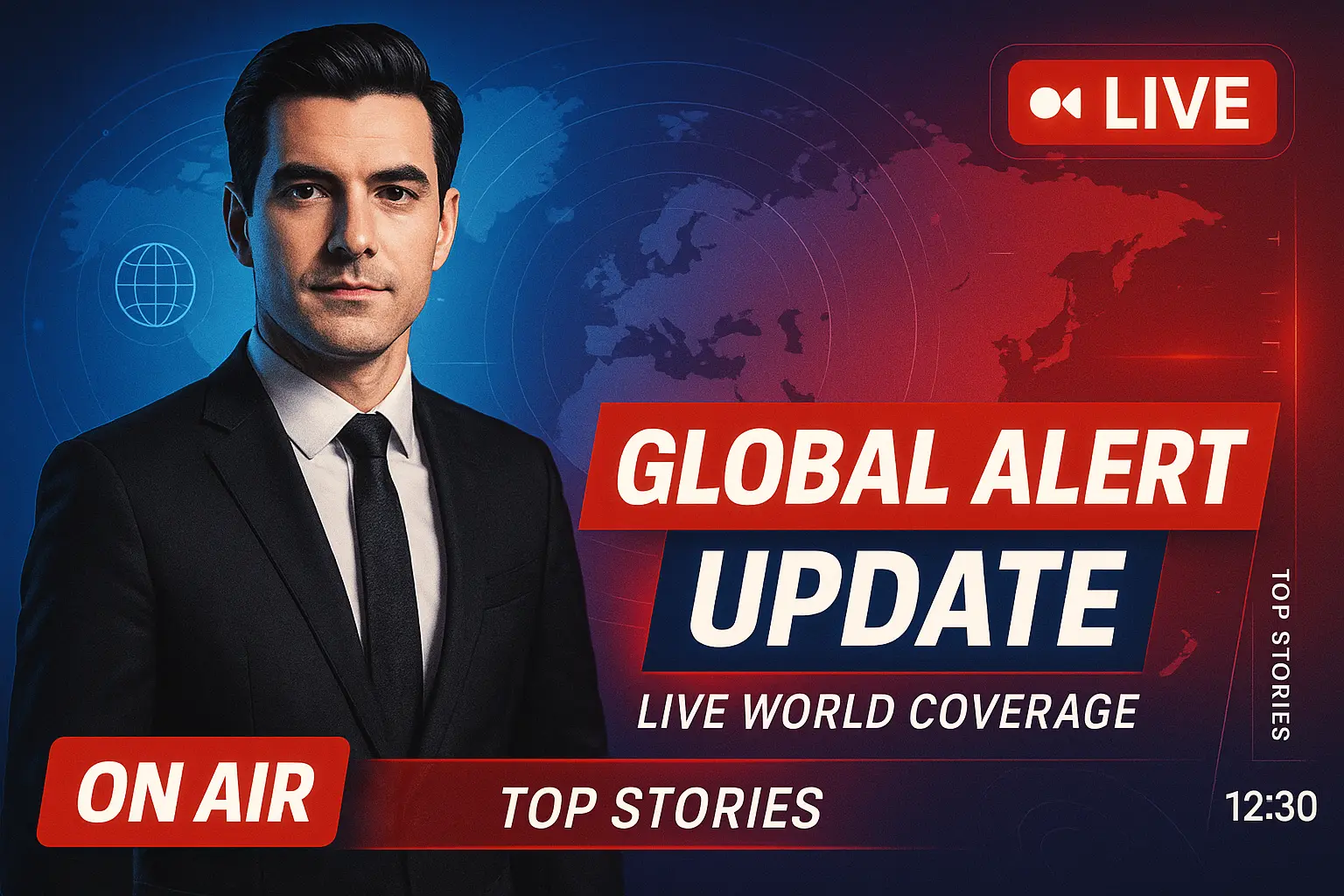 Dynamic News YouTube Thumbnail template with live update theme