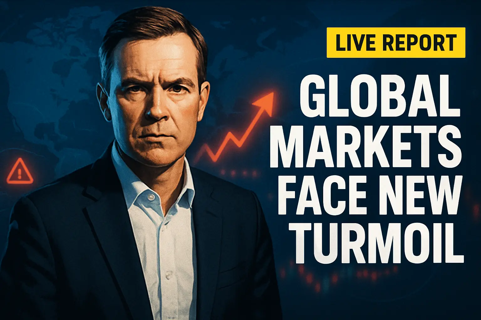 News YouTube Thumbnail template with financial crisis theme