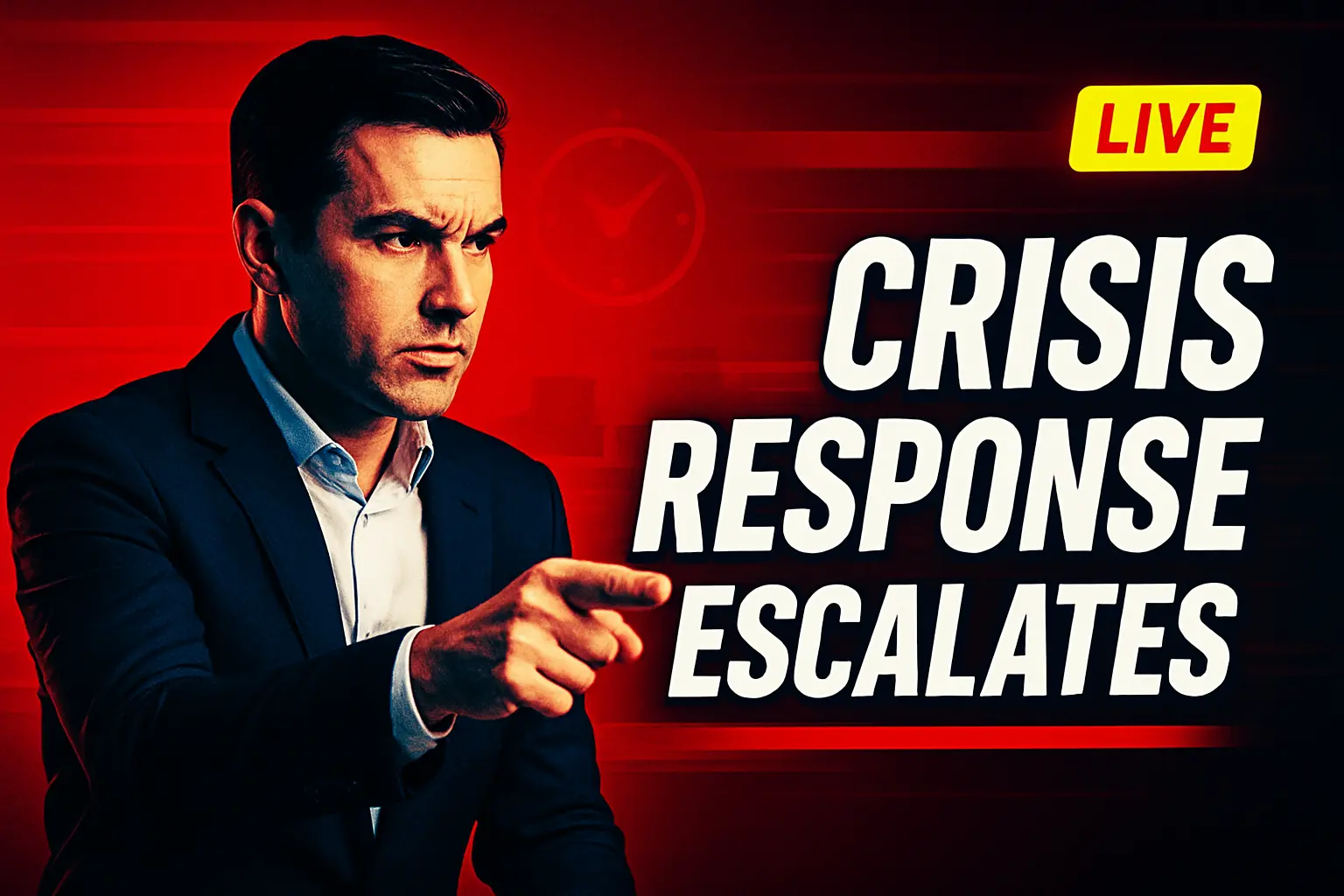 News YouTube Thumbnail template with anchor and crisis headline