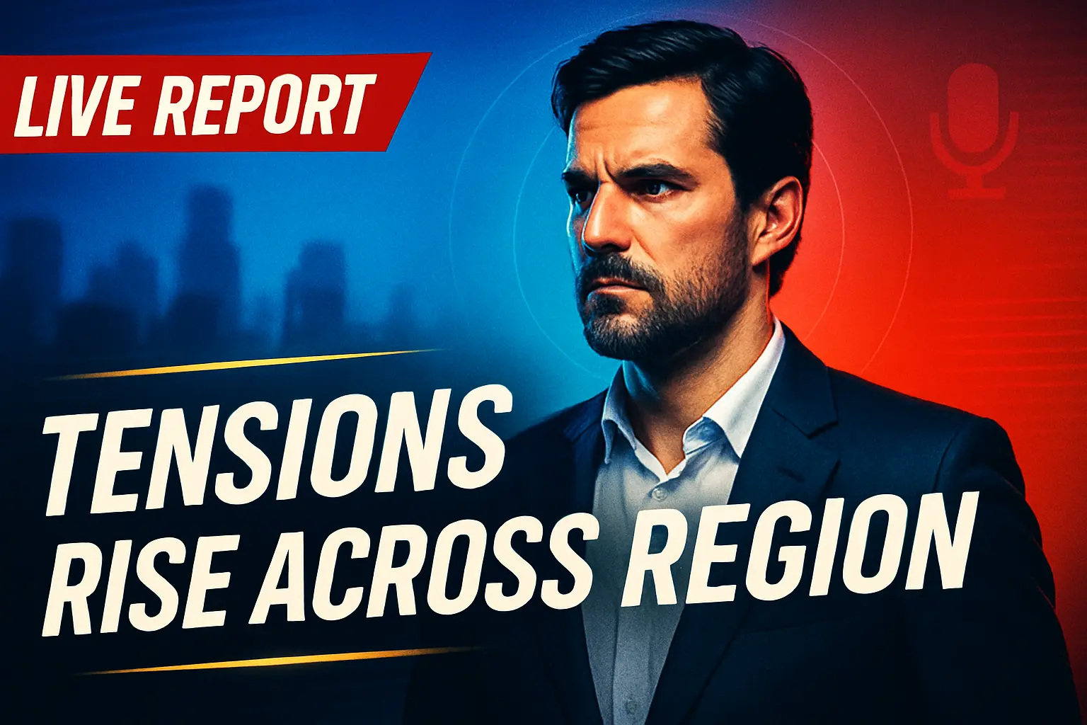 News YouTube Thumbnail template with bold headline and anchor