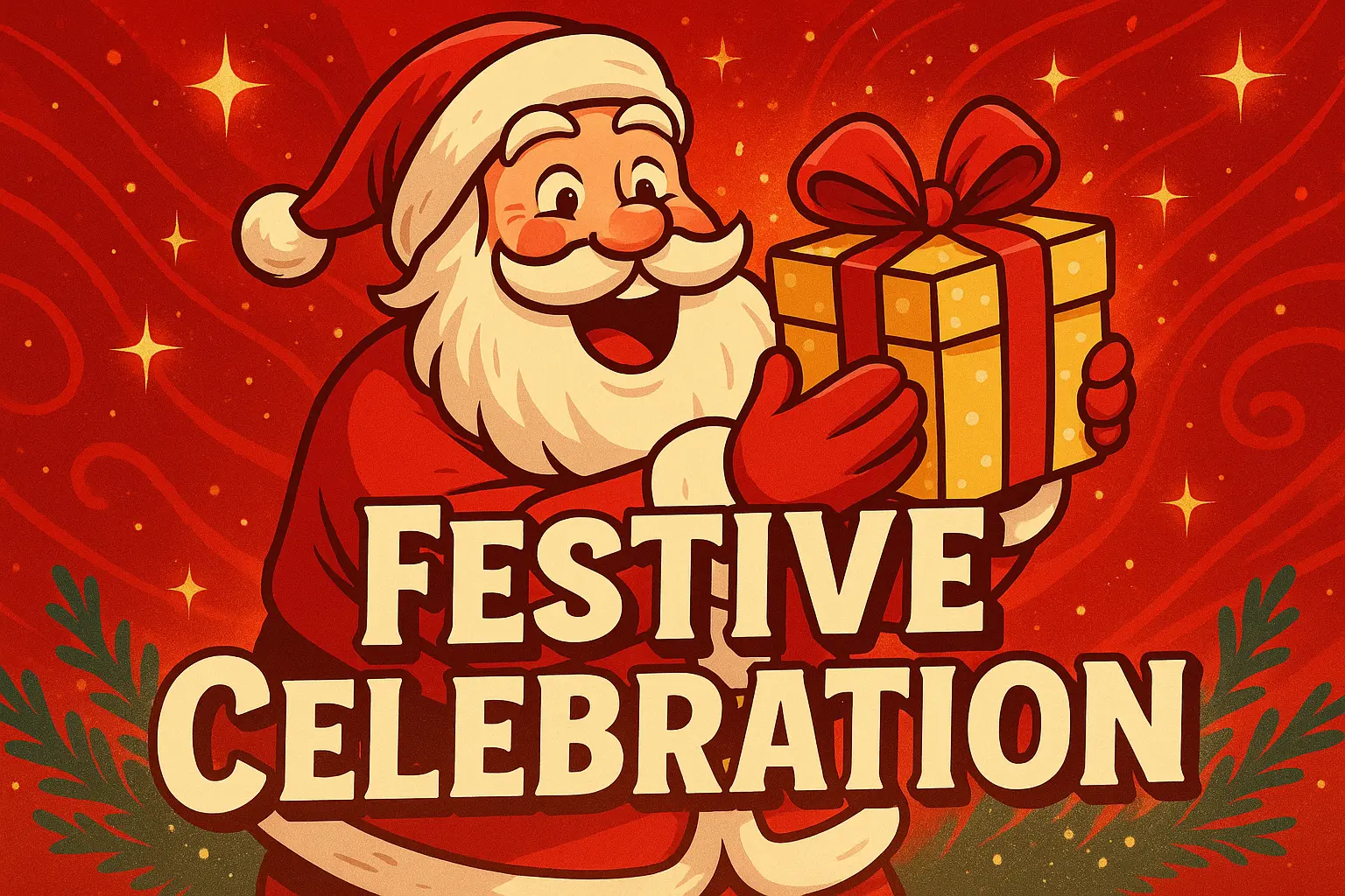 Christmas YouTube thumbnail template with Santa Claus.