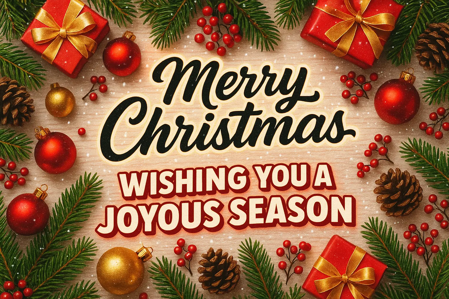 Christmas YouTube thumbnail template with festive decorations