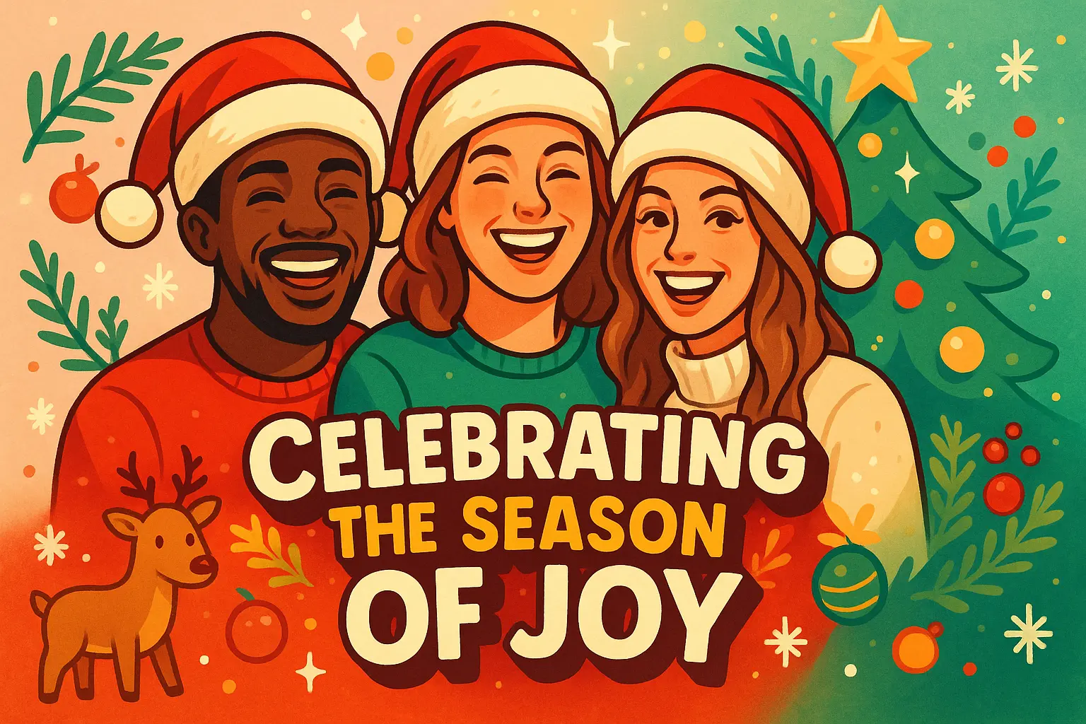 Christmas YouTube thumbnail template with festive holiday design