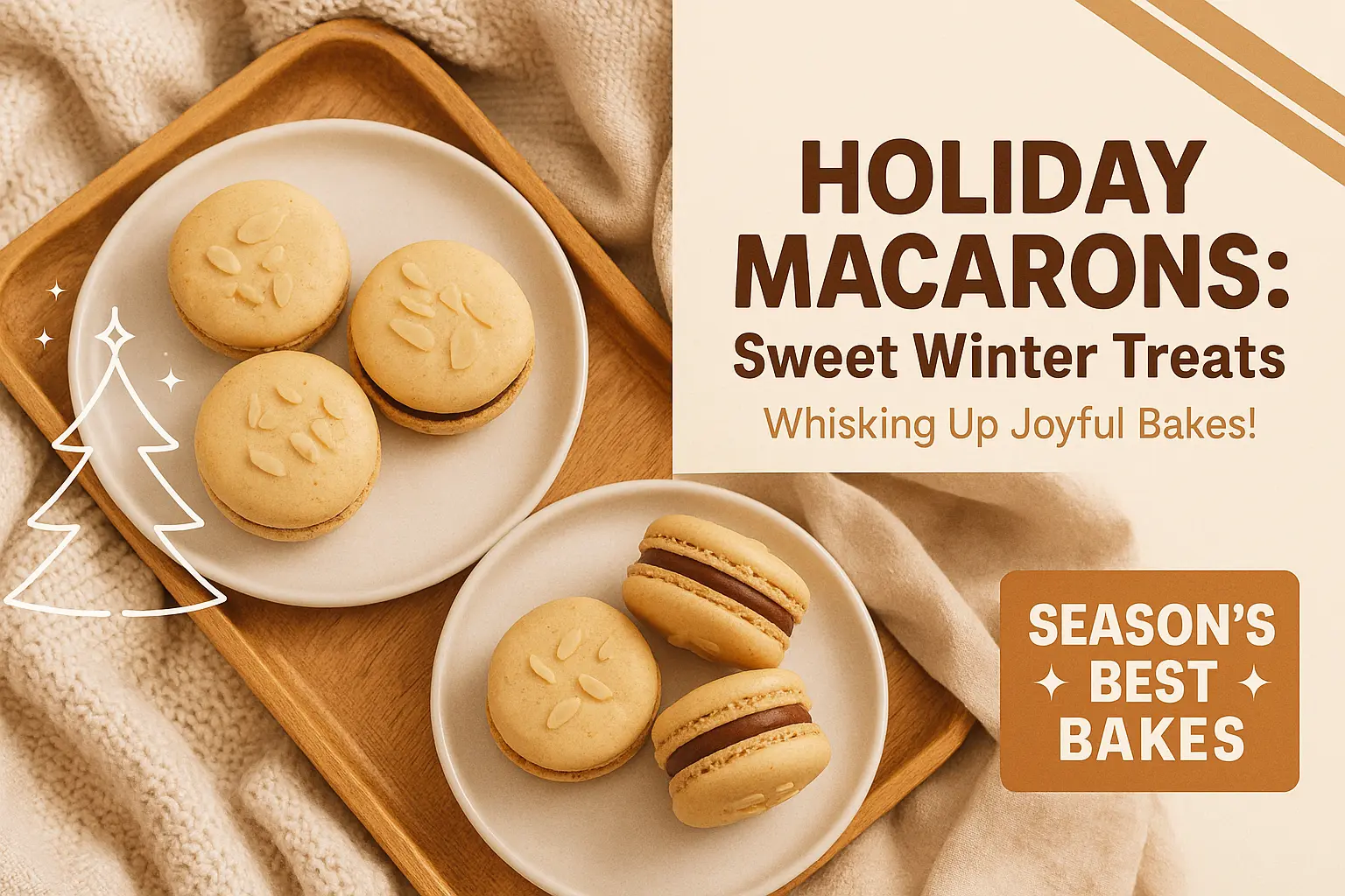 Christmas YouTube thumbnail template with festive macaron tray layout