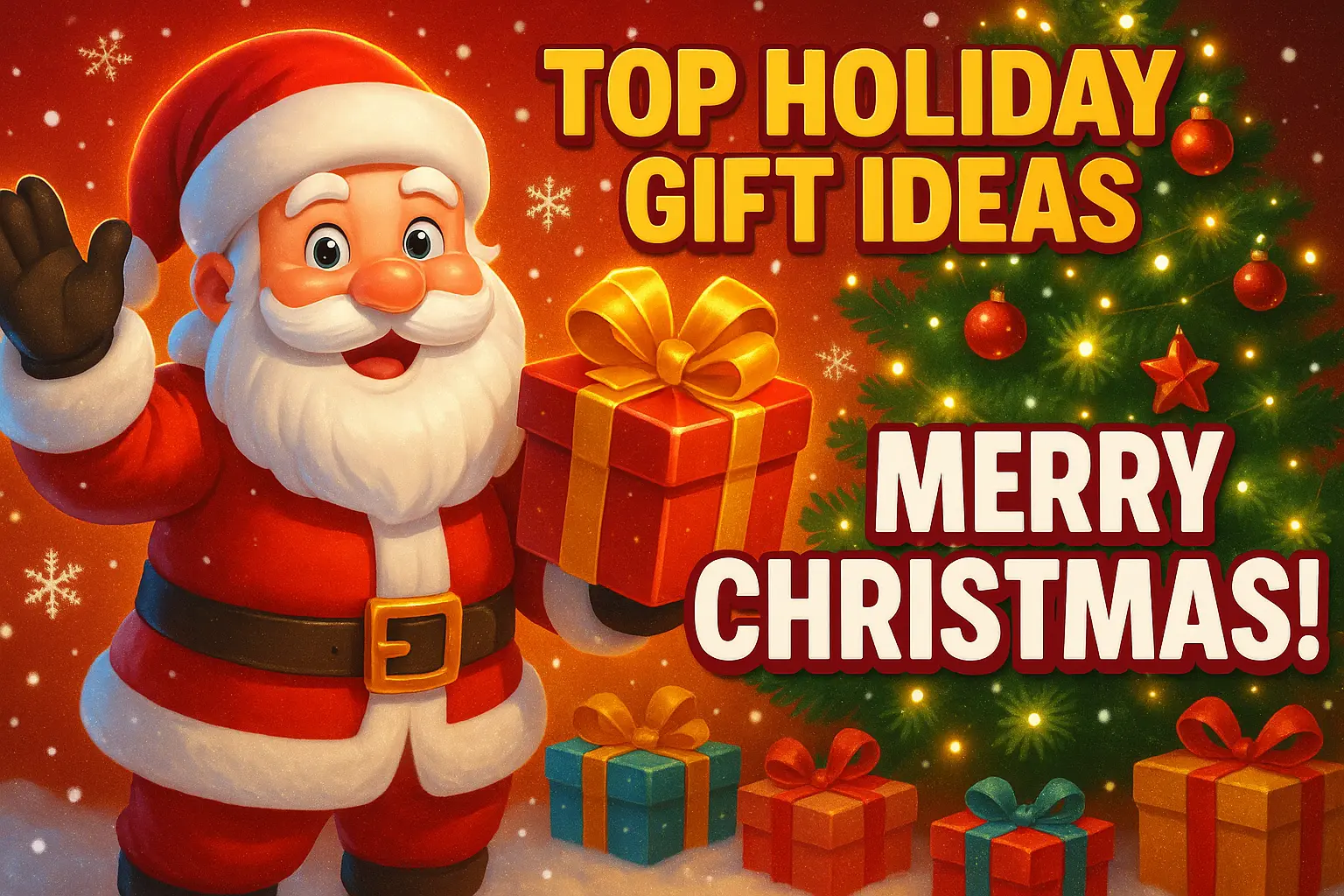 Cheerful Santa in Christmas YouTube thumbnail template.