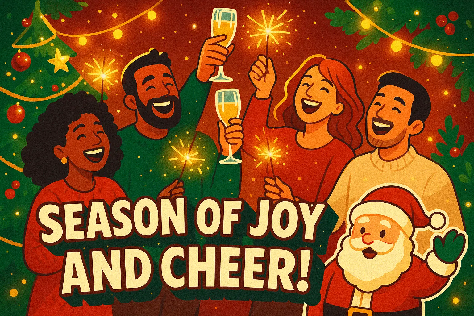 Christmas YouTube thumbnail template with festive celebration