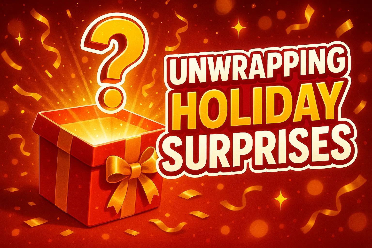 Christmas YouTube thumbnail template with gift box and surprise text