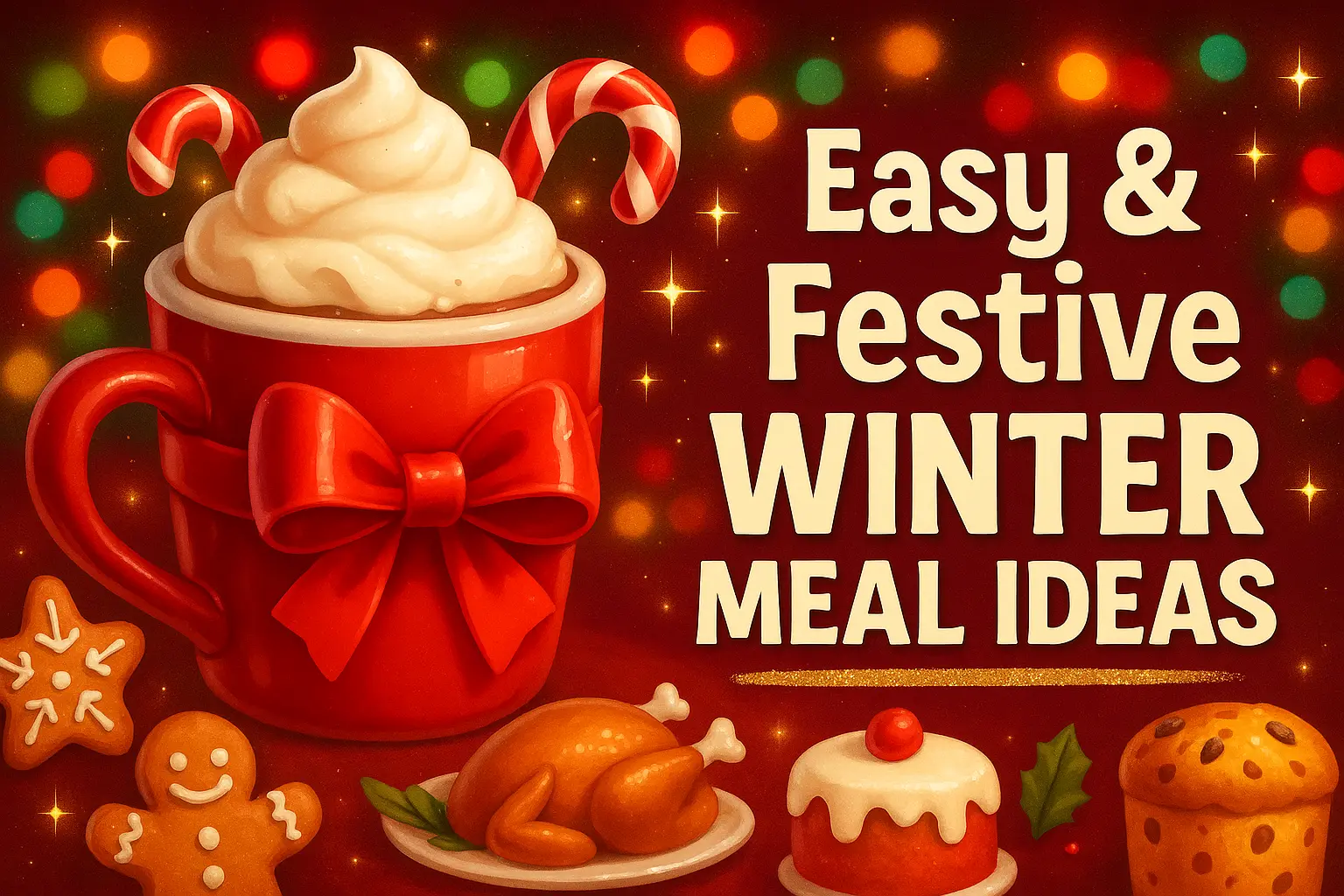 Christmas YouTube thumbnail template with festive family scene