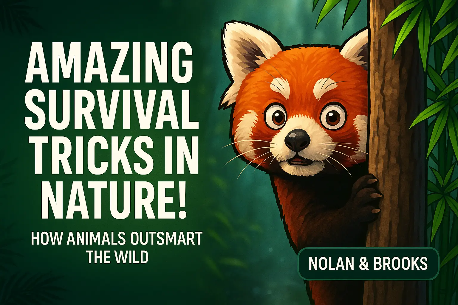 Funny YouTube Thumbnail template with red panda and jungle text