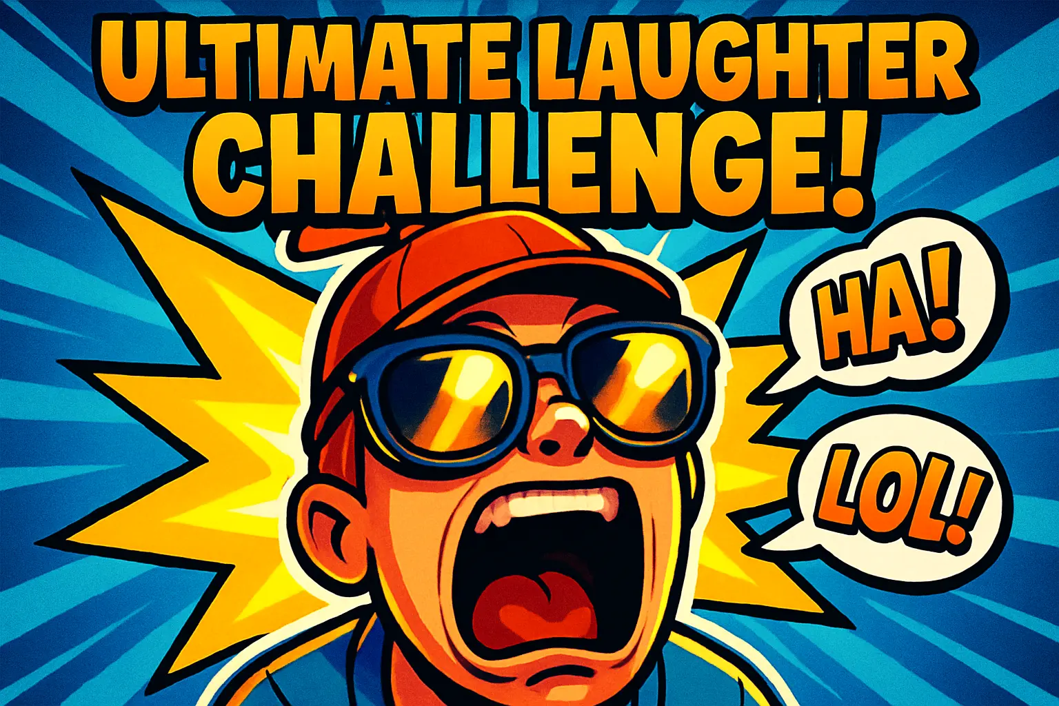 Funny YouTube Thumbnail template with exaggerated character expression and playful elements