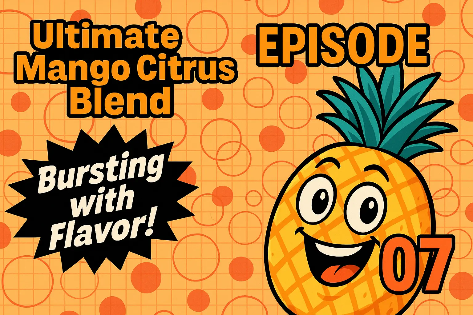 Funny YouTube Thumbnail template with comic pineapple character