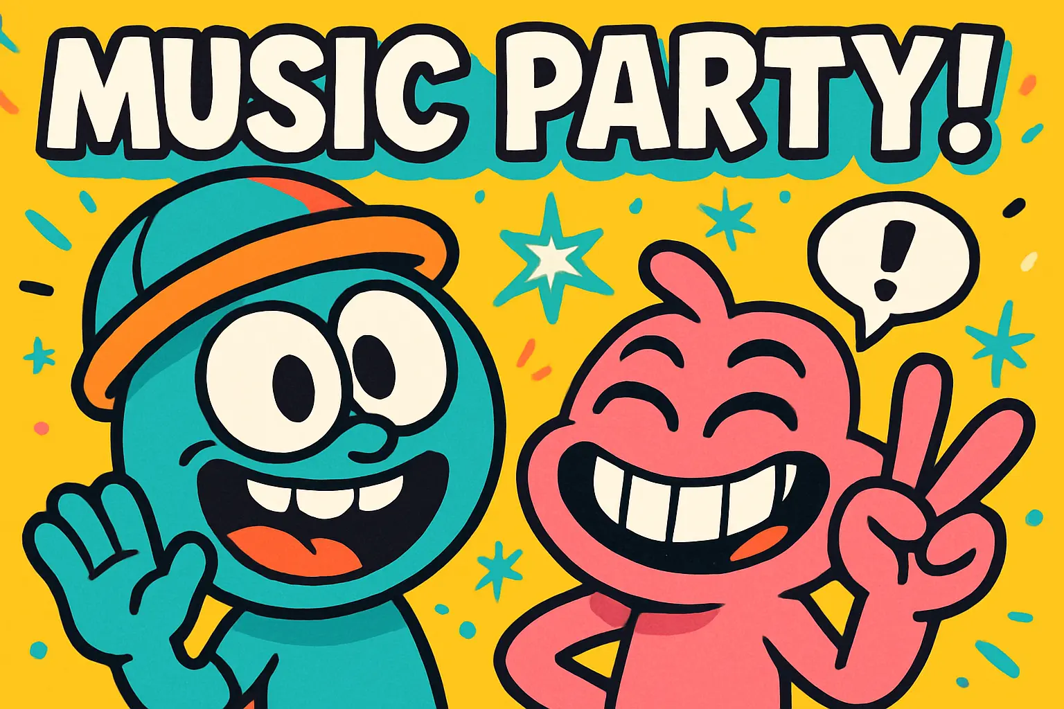 Funny YouTube Thumbnail template featuring cartoon characters and playful text