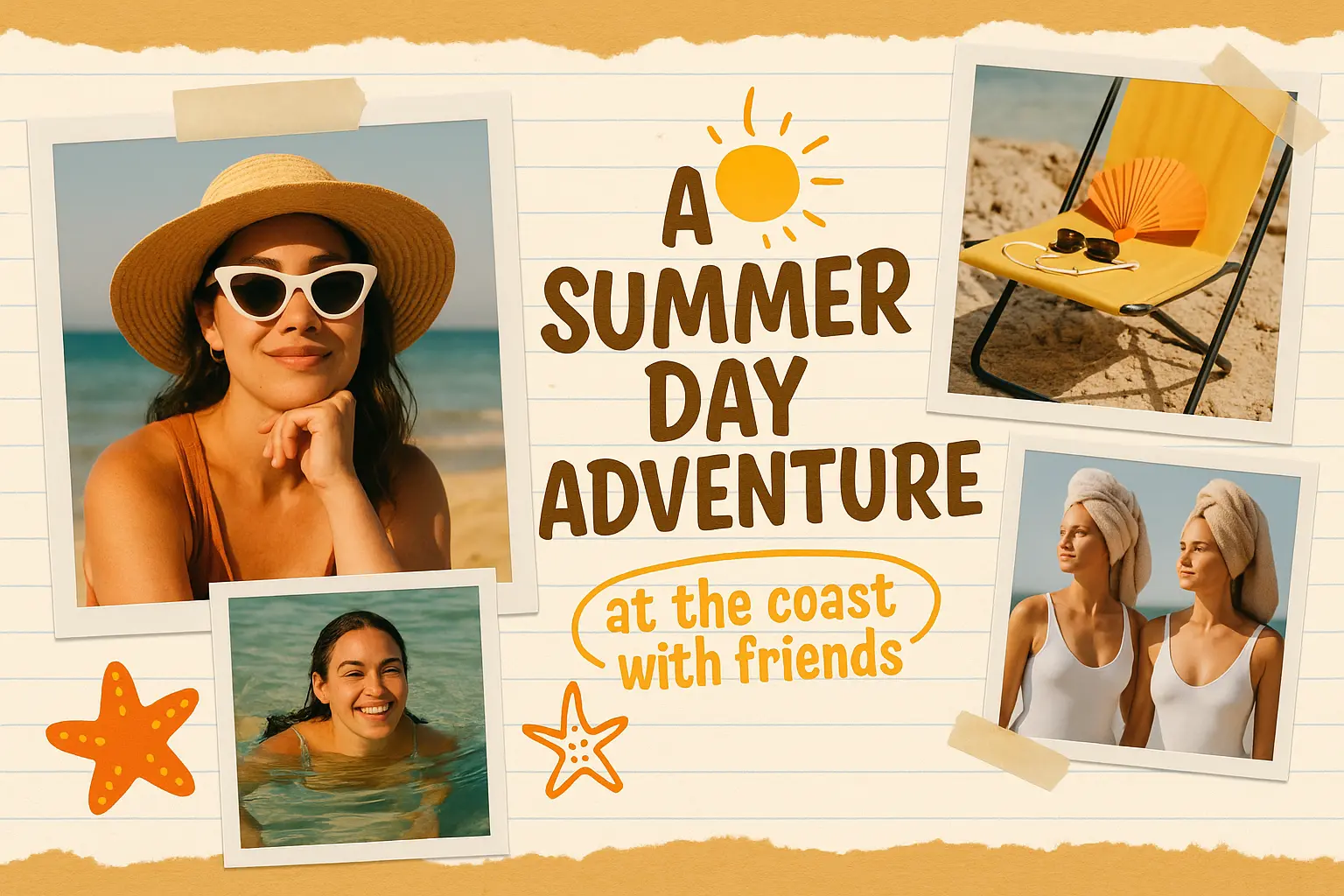 Funny YouTube Thumbnail template for a summer beach vlog
