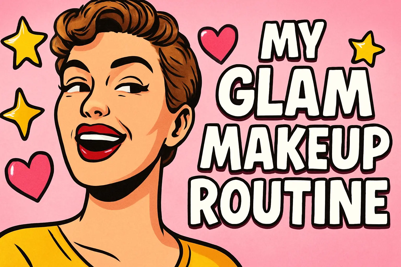 Funny YouTube Thumbnail template featuring a glam makeup look