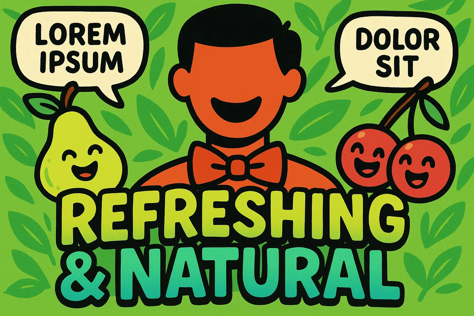 Cartoonish Funny YouTube Thumbnail template with fruits.