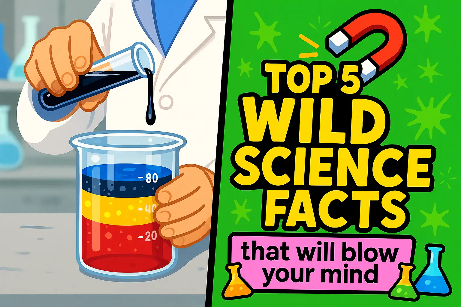 Funny YouTube Thumbnail template with science experiment and bold text