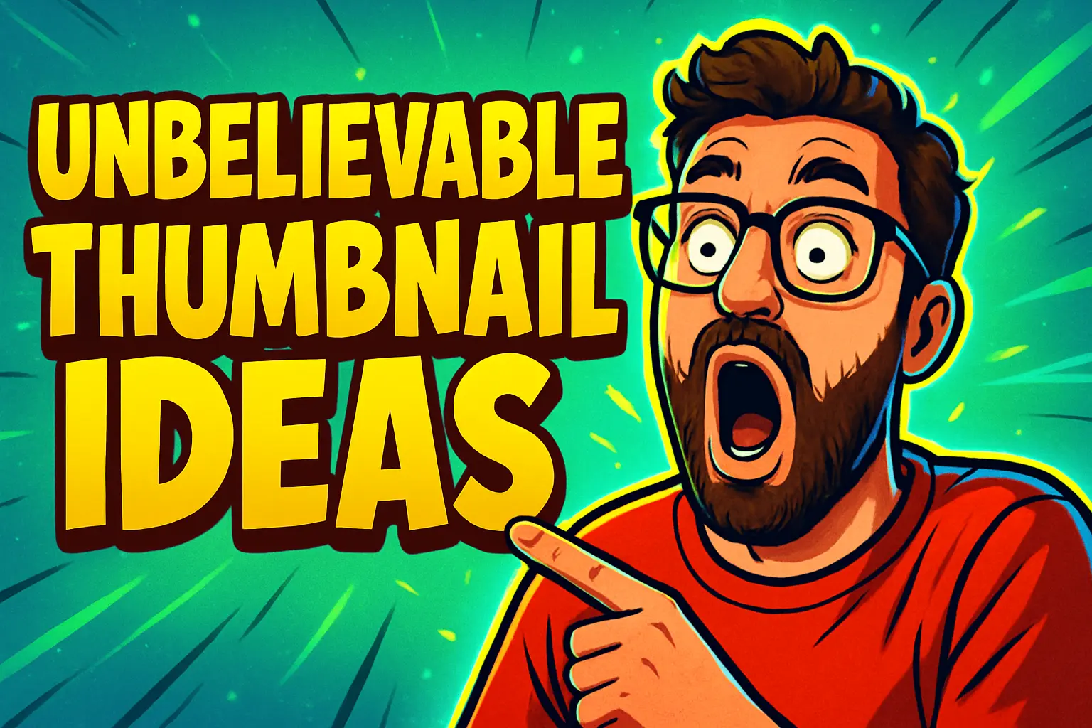 Funny YouTube Thumbnail template with excited man and bold text