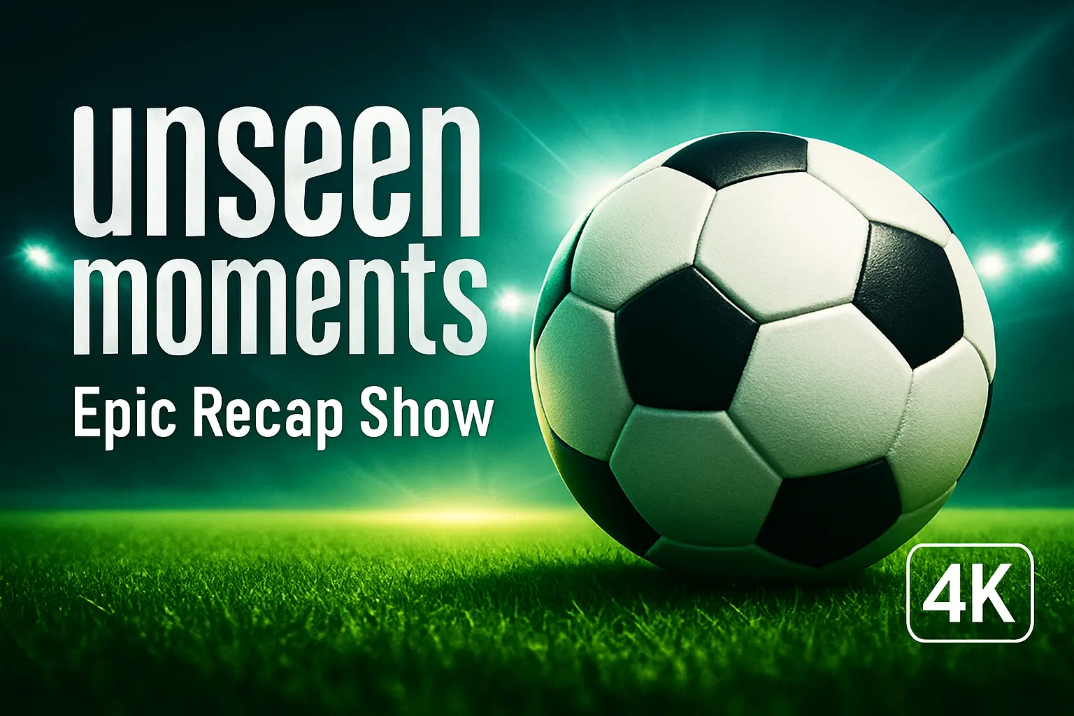Football YouTube thumbnail template with spotlight and bold text
