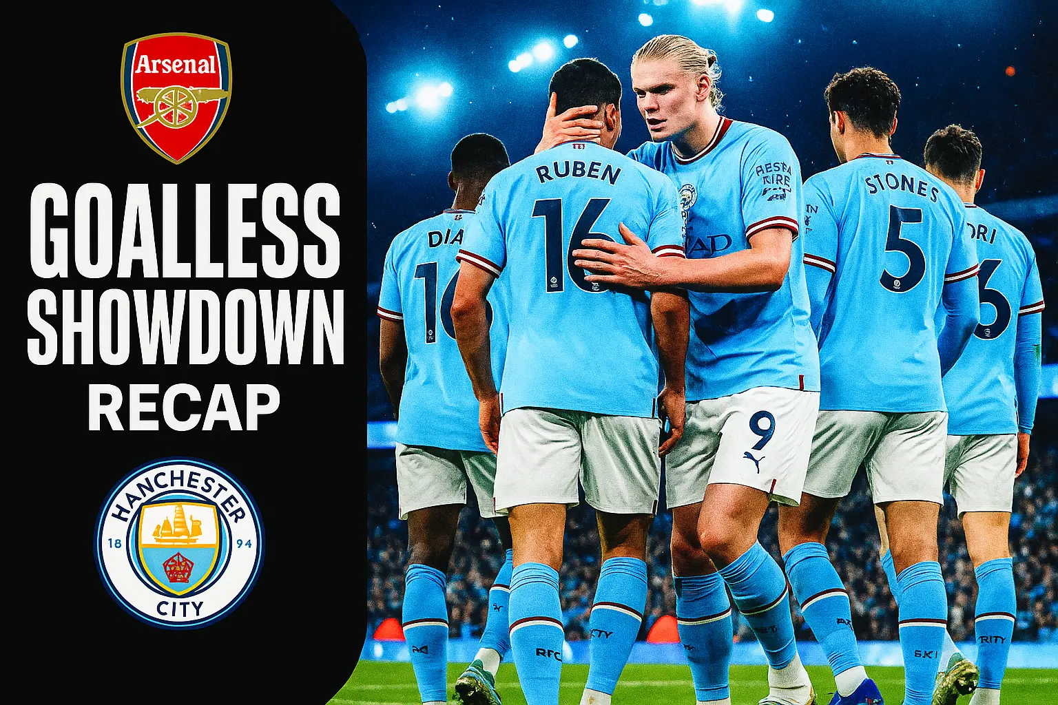 Football YouTube thumbnail template with tense Premier League standoff
