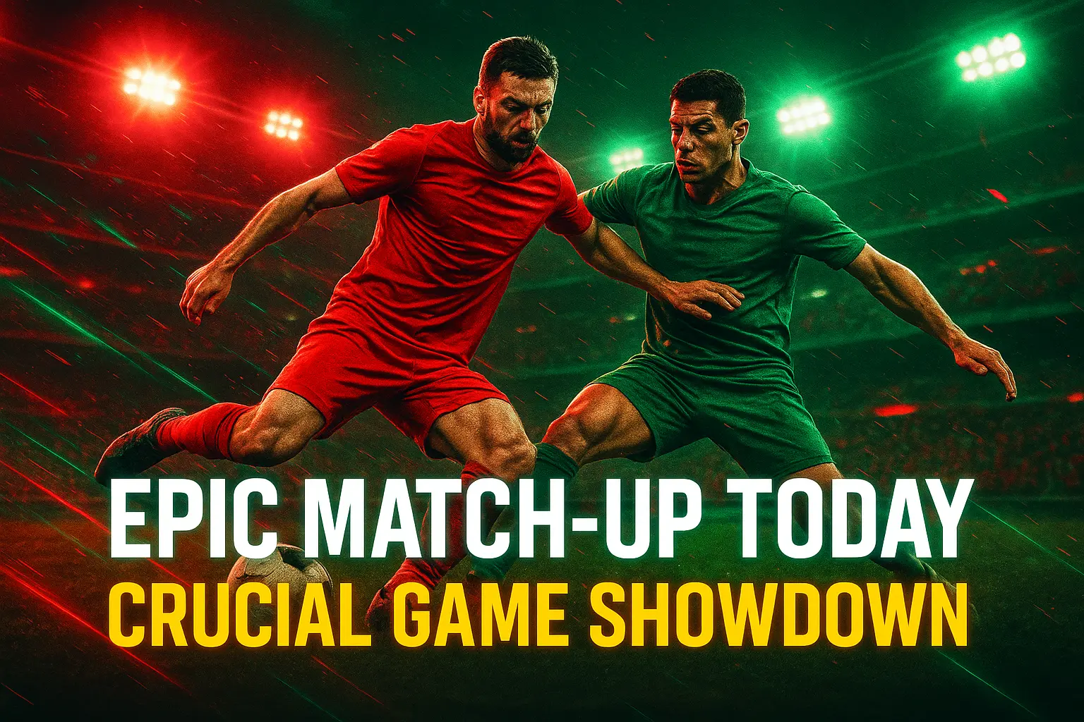 Football YouTube thumbnail template with dynamic match scene.