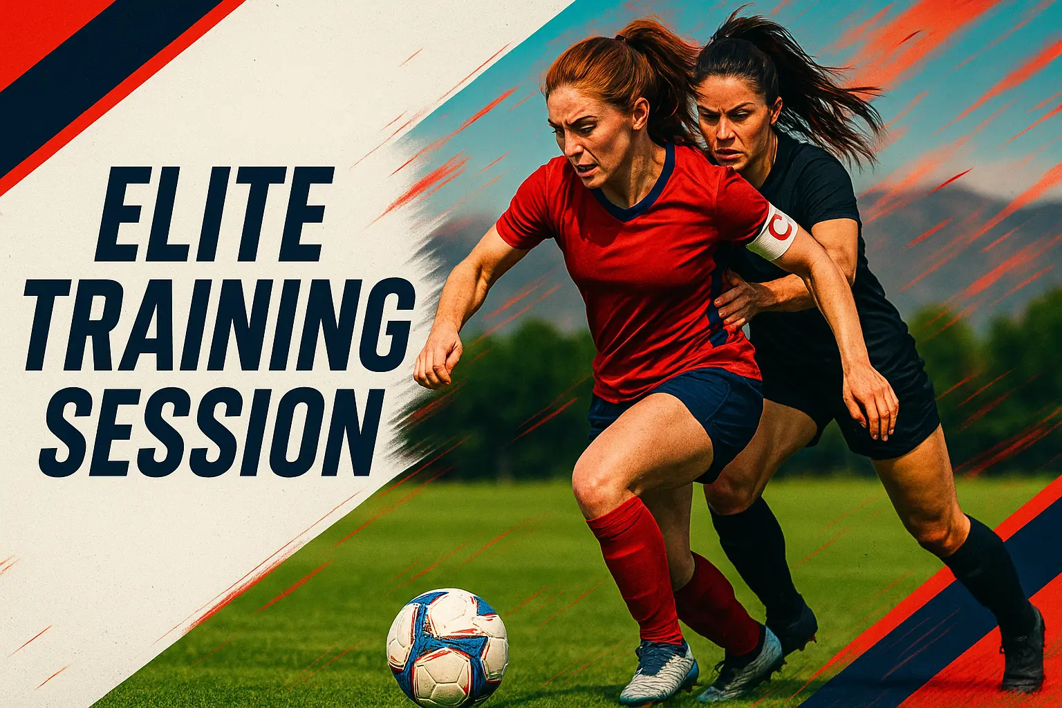 Football YouTube thumbnail template with intense training duel