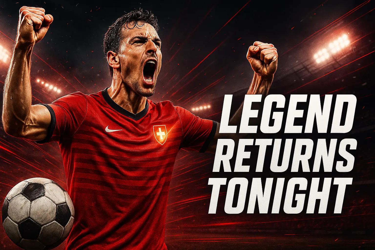 Football YouTube thumbnail template with intense stadium scene