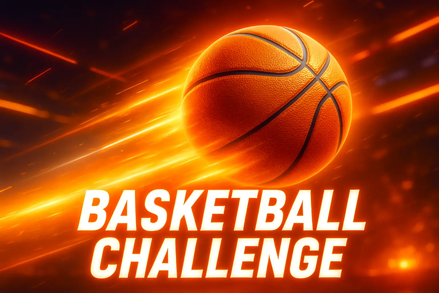 Basketball YouTube thumbnail template with glowing motion effects