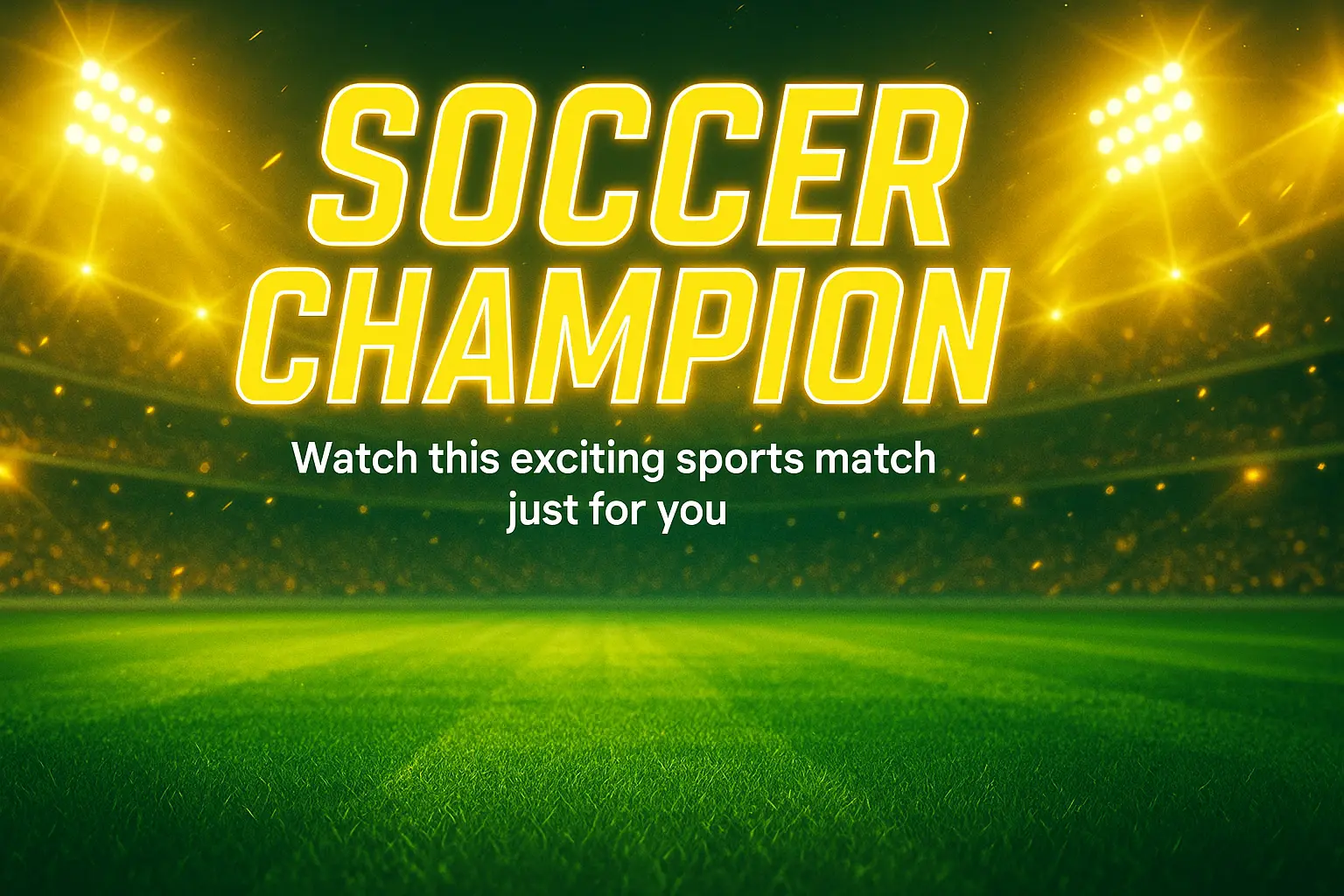 Football YouTube thumbnail template with stadium lights and vibrant pitch