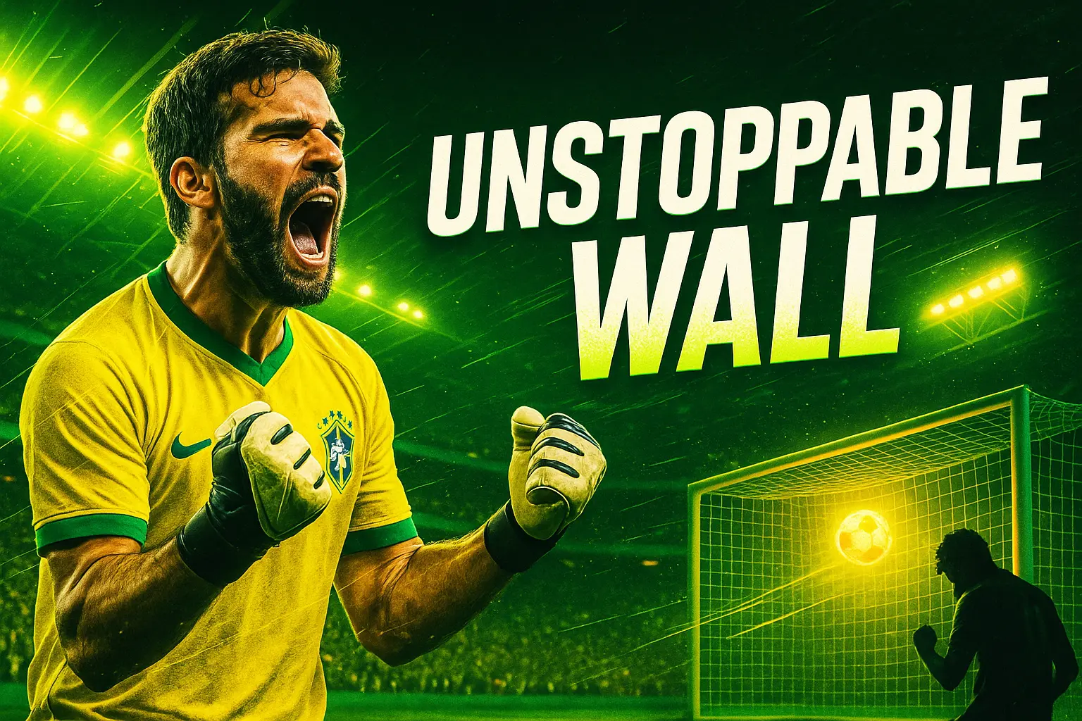 Epic Football YouTube thumbnail template with goalkeeper celebration