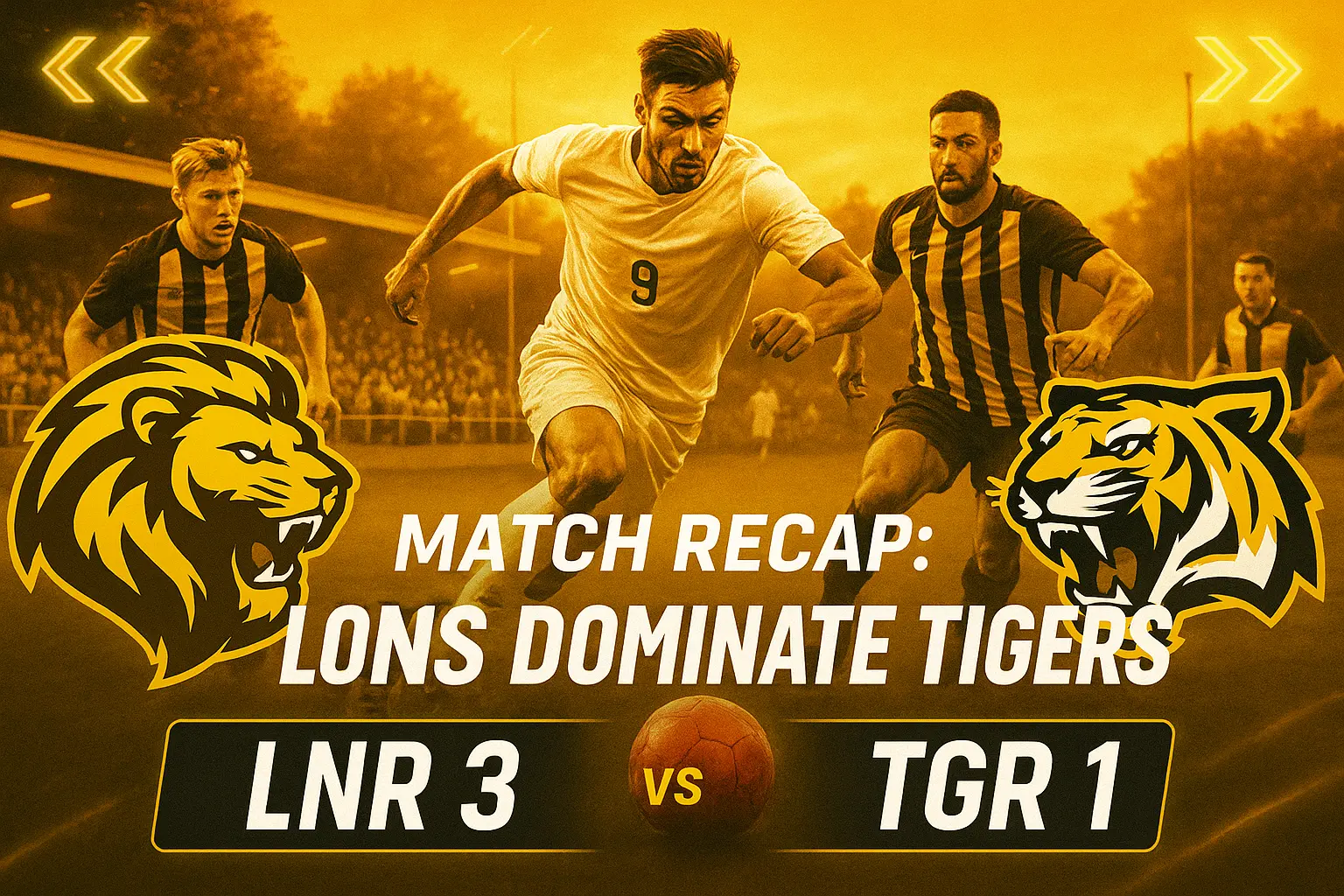 Football YouTube thumbnail template with intense match action and score