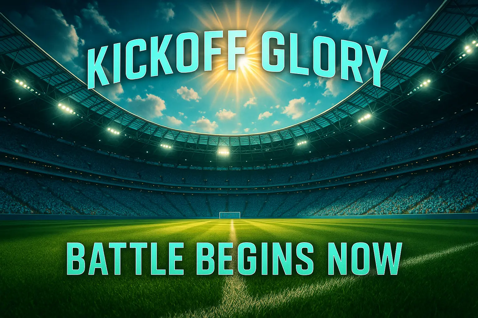 Football YouTube thumbnail template of stadium at sunset