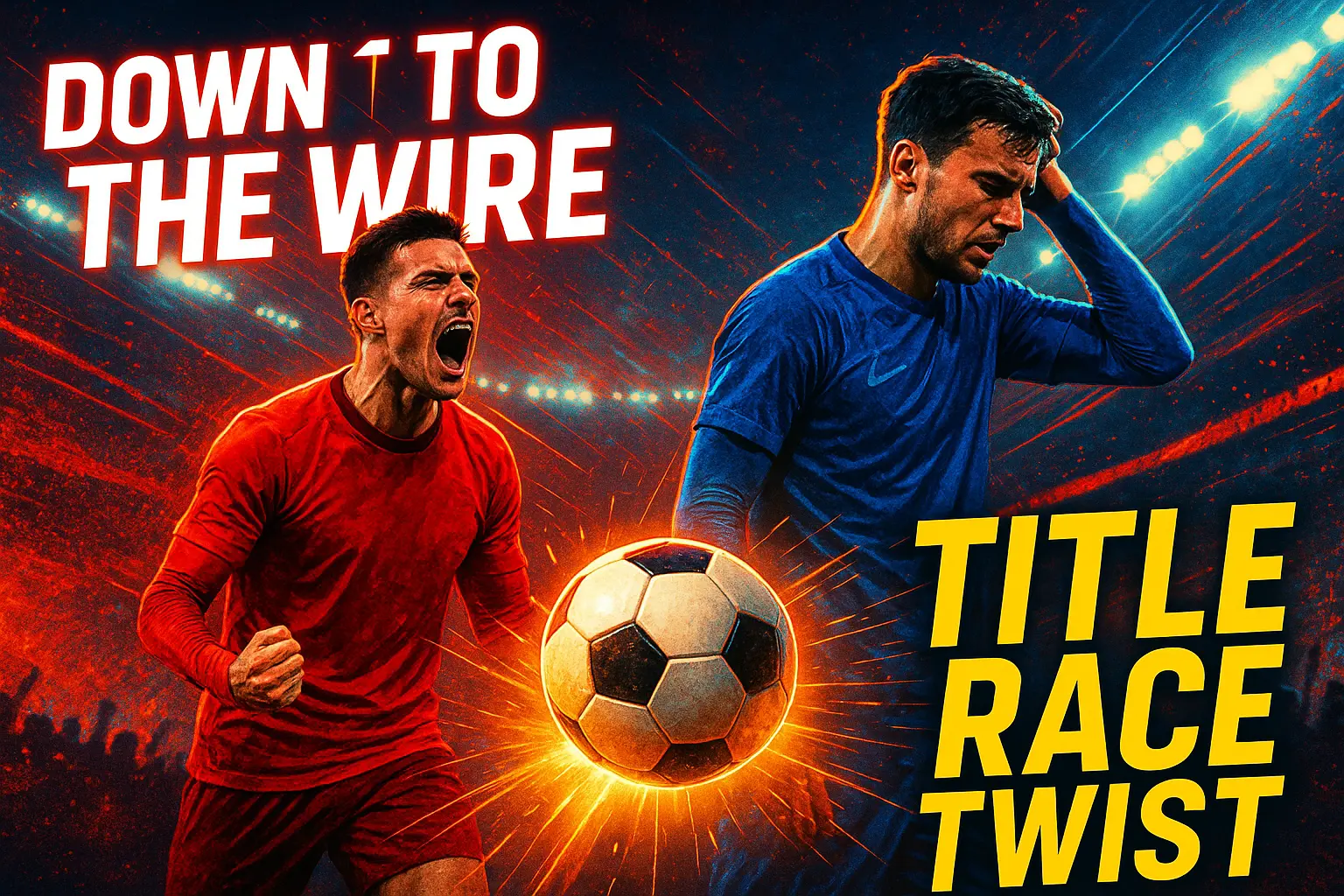 Intense Football YouTube thumbnail template with rival players clashing