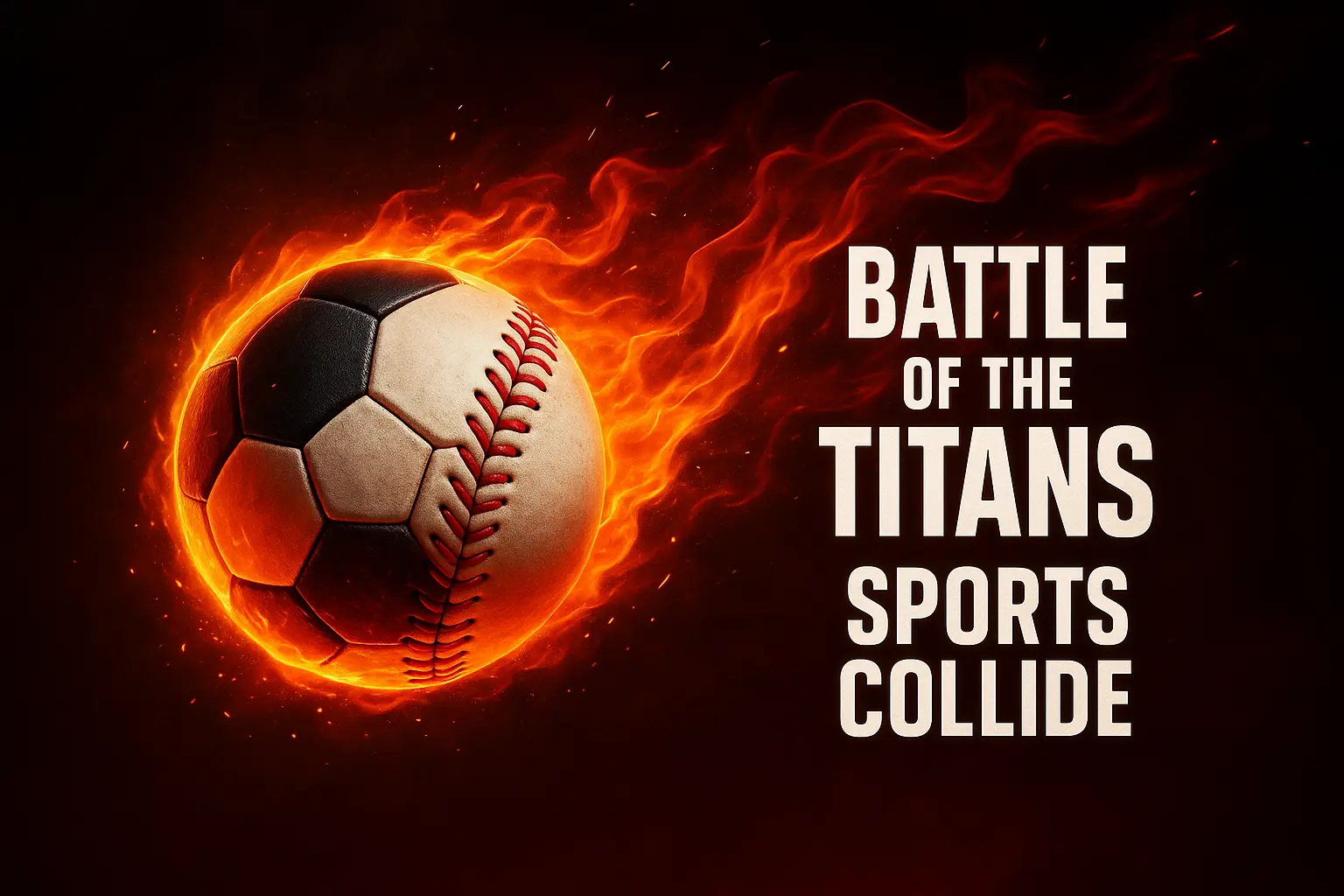 Football YouTube thumbnail template with flaming soccer baseball hybrid