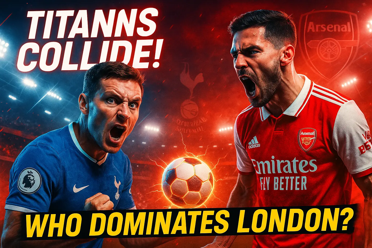 Football YouTube thumbnail template with player and bold neon text