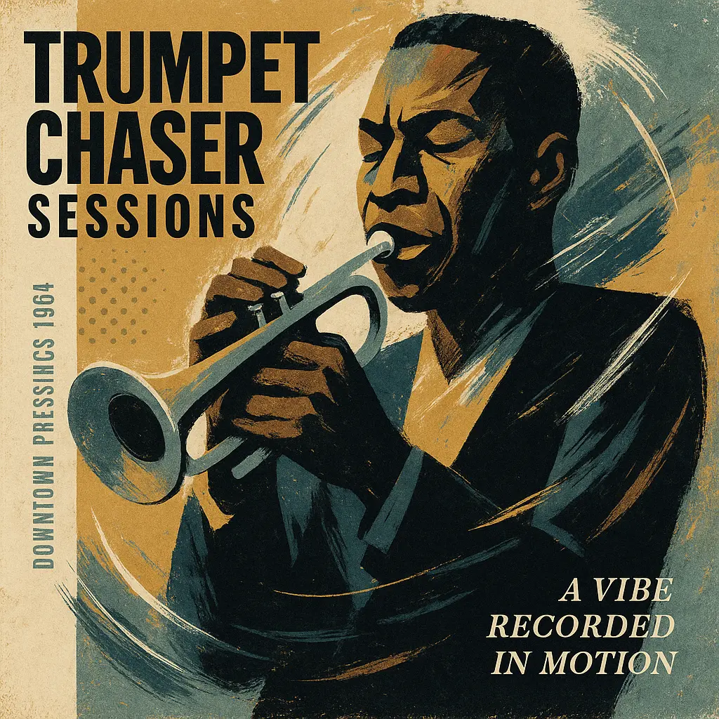 Stylized trumpet player on Jazz Album Covers template