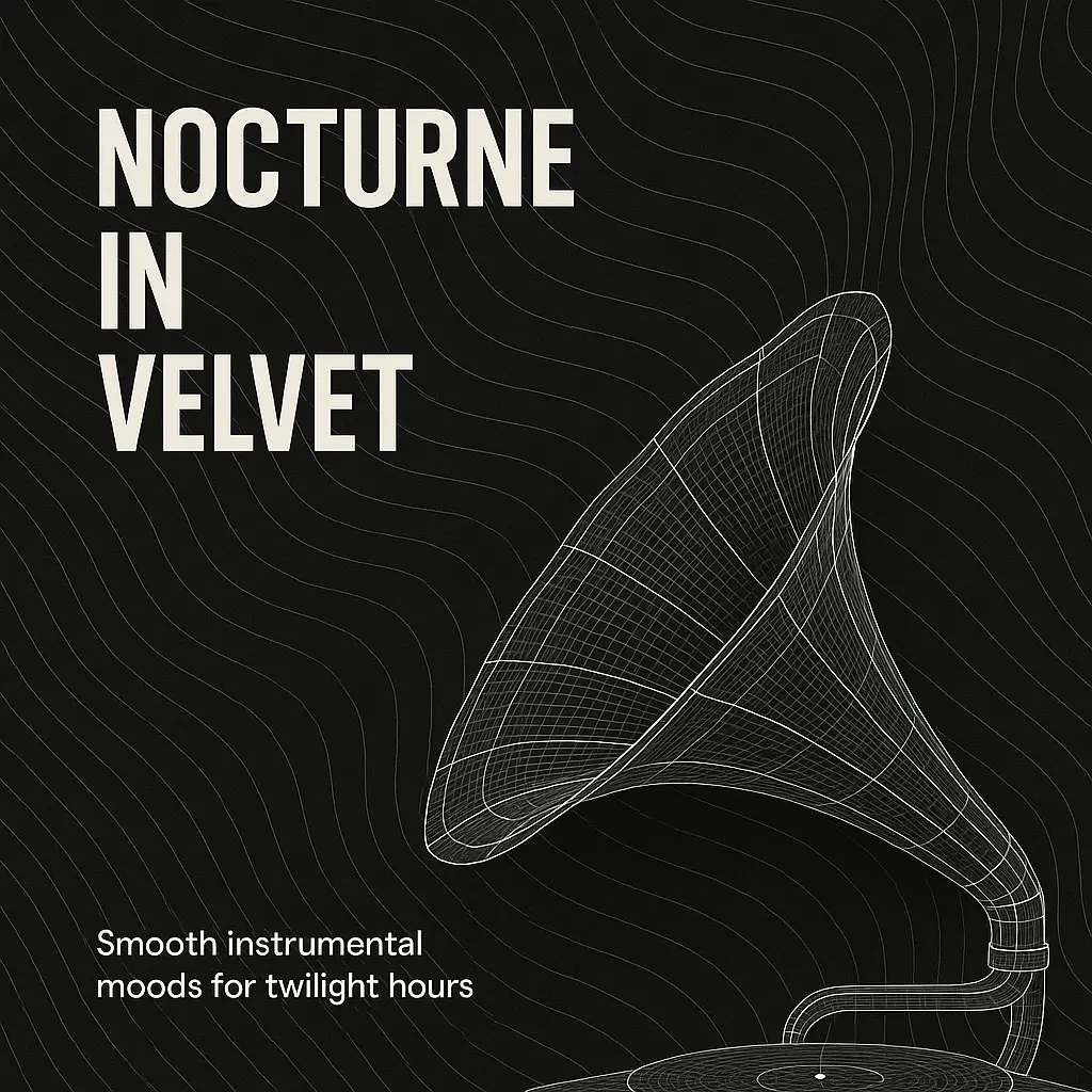 Minimalist Jazz Album Covers template with wireframe gramophone