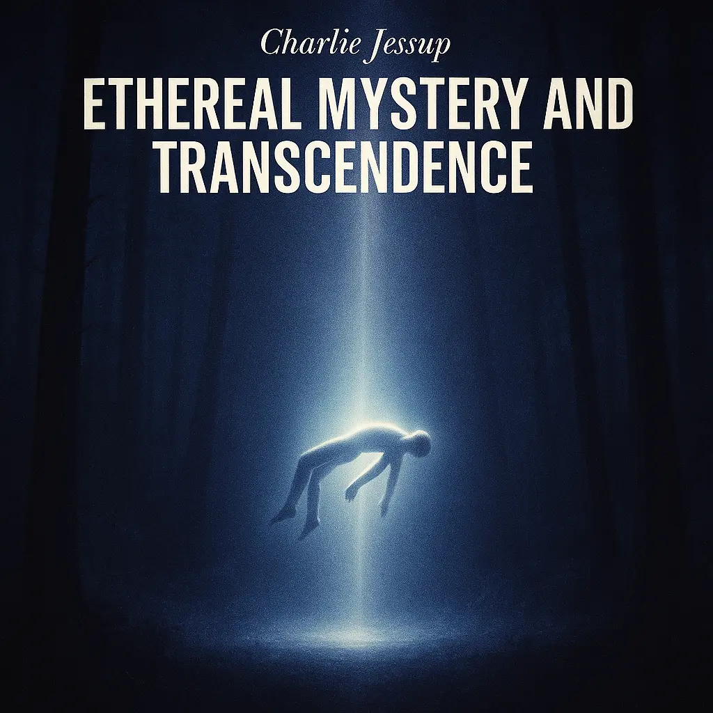 Jazz Album Covers template with surreal levitating figure in forest
