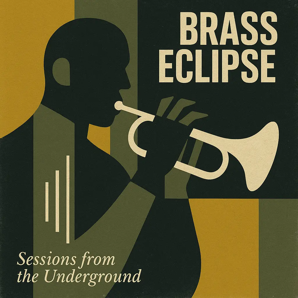 Modernist Jazz Album Covers template with abstract trumpet player