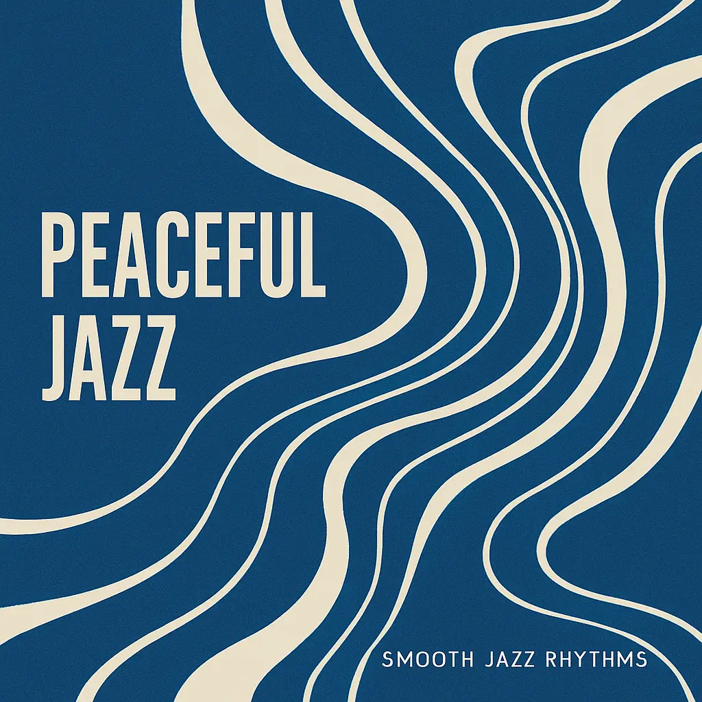 Jazz Album Covers template with abstract flowing lines and minimalist design.