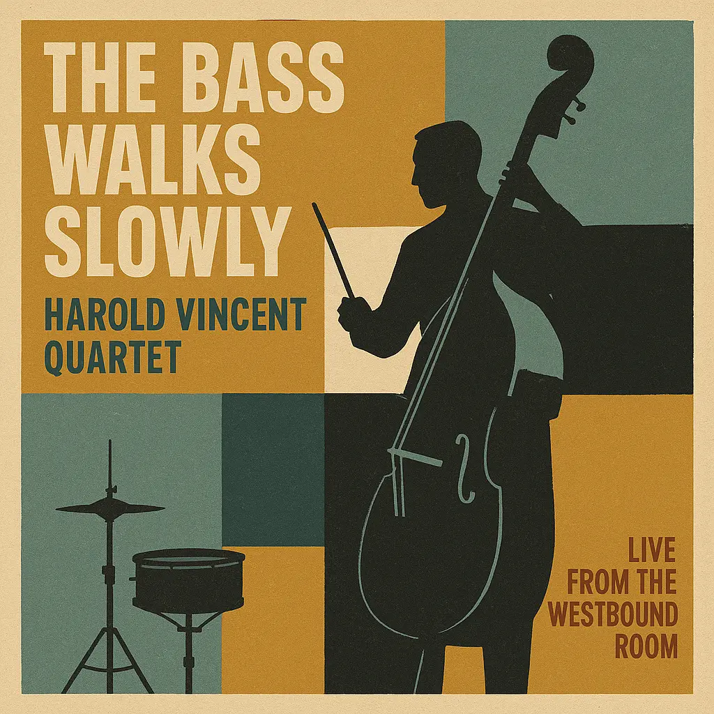 Stylized Jazz Album Covers template with bassist and retro blocks